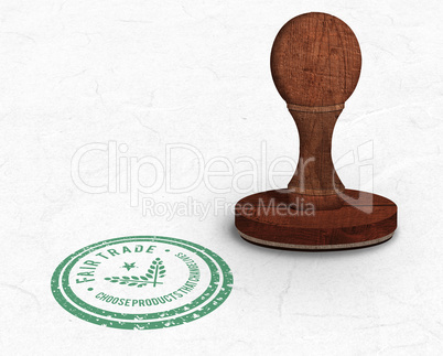 Composite image of wooden stamp