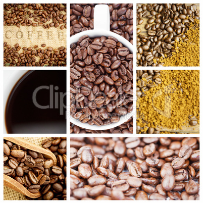 Composite image of coffee beans