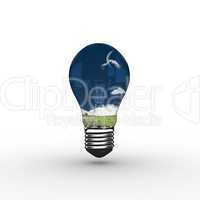 Composite image of empty light bulb