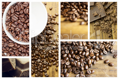Composite image of tag and coffee beans