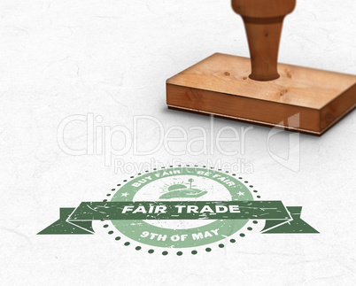 Composite image of wooden stamp