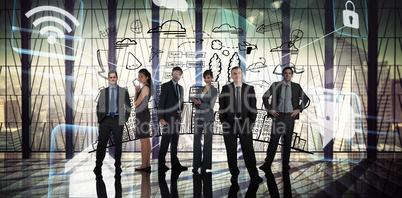 Composite image of business people