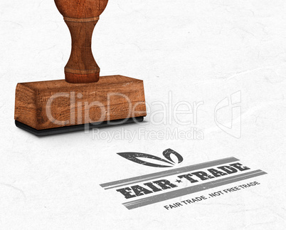 Composite image of wooden stamp