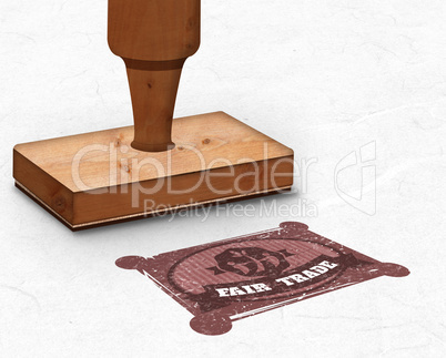 Composite image of wooden stamp