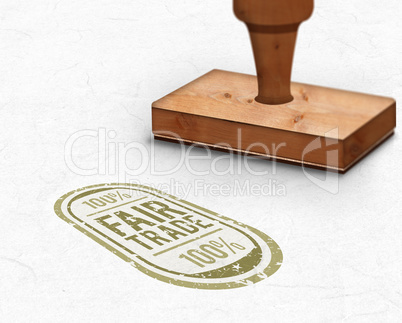 Composite image of wooden stamp