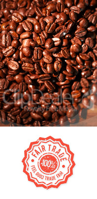 Composite image of fair trade stamp