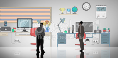 Composite image of businessman standing