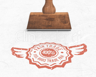 Composite image of wooden stamp