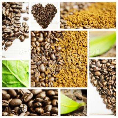 Composite image of coffee beans