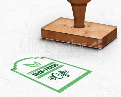 Composite image of wooden stamp