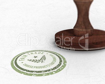 Composite image of wooden stamp