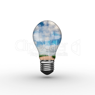 Composite image of empty light bulb