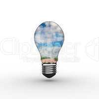 Composite image of empty light bulb