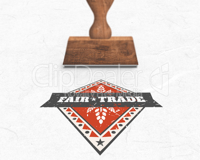 Composite image of wooden stamp