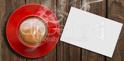 Composite image of red cup of coffee Composite image of red cup of coffee