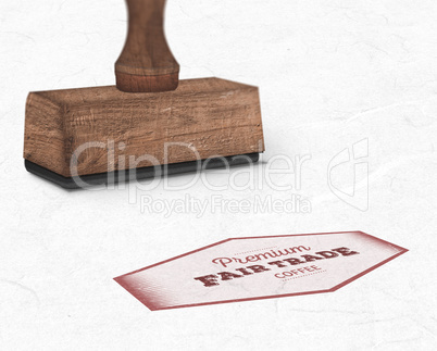 Composite image of wooden stamp