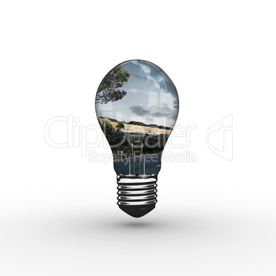 Composite image of empty light bulb