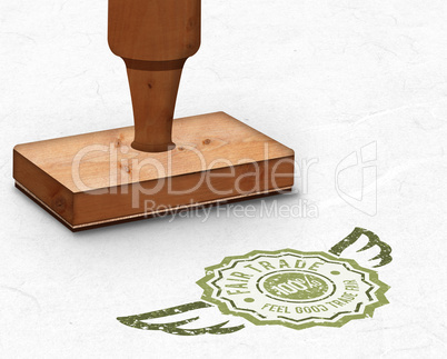 Composite image of wooden stamp