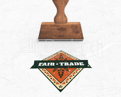 Composite image of wooden stamp