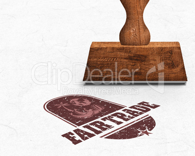 Composite image of wooden stamp