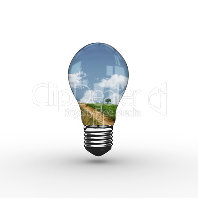 Composite image of empty light bulb