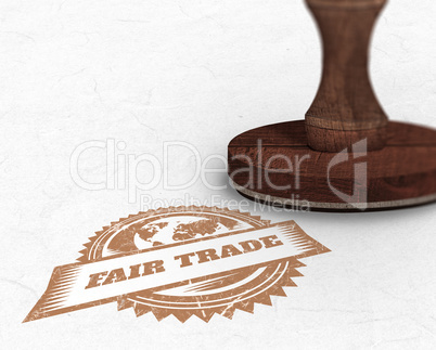 Composite image of wooden stamp