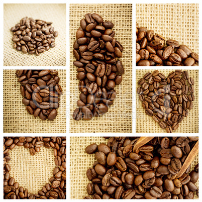Composite image of various pictures with beans