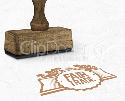 Composite image of wooden stamp