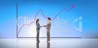 Composite image of businesswomen shaking hands