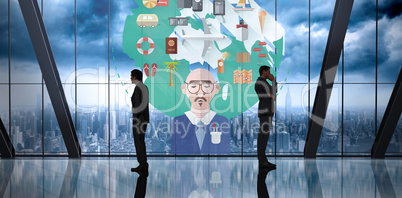 Composite image of businessman standing