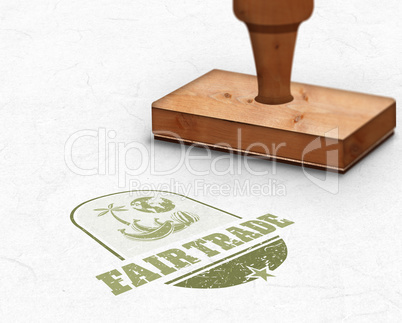 Composite image of wooden stamp