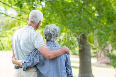 Happy old couple smiling