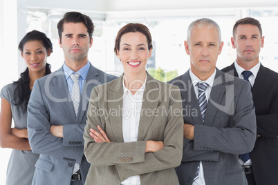 Business colleagues standing in a row