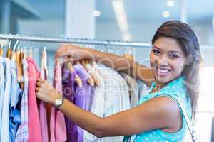 Beautiful brunette doing shopping