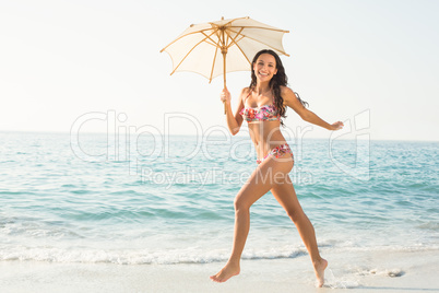 pretty brunette in swimsuit