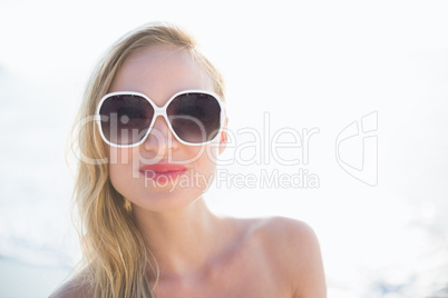 beautiful blonde woman on a sunny day