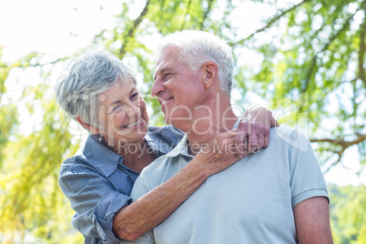 Happy old couple smiling