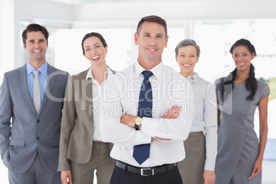 Business colleagues standing in a row