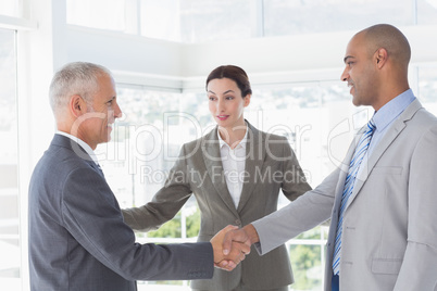 Business colleagues greeting each other