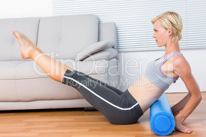Fit blonde woman working out