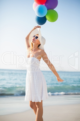 beautiful blonde woman on a sunny day