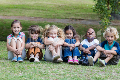 Happy child in the park together