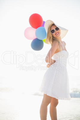 beautiful blonde woman on a sunny day