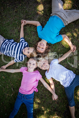 Happy child in the park together