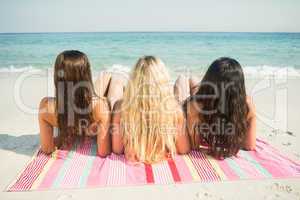 group of friends in swimsuits