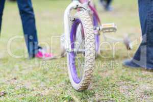 little girl using her bike