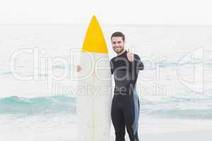 Man in wetsuit on a sunny day