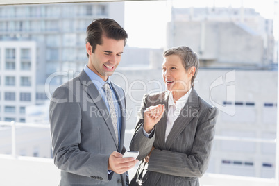 Business colleagues having conversation