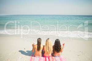 group of friends in swimsuits