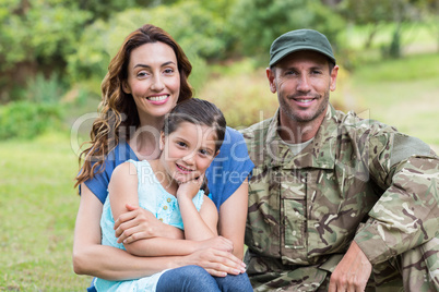 Handsome soldier reunited with family Handsome soldier reunited with family